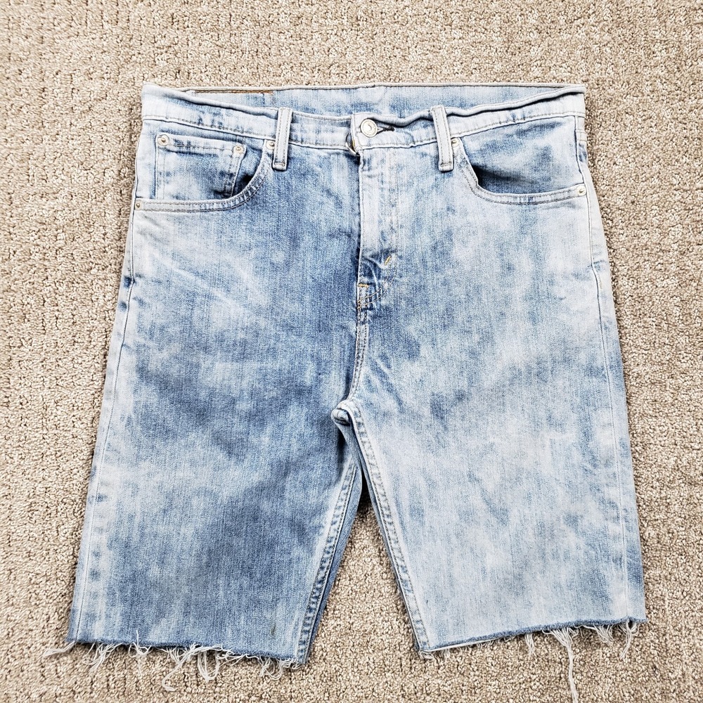 Levi's Shorts Mens 32 Blue Acid Wash Denim Cut Off Jorts Tie dye